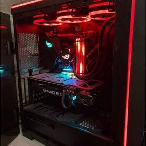 ASUS ROG Gaming PC with Red and Black Accents